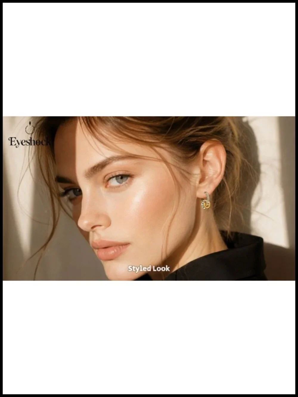 Small White Gold Plated Chunky Hoop Earrings S925 Sterling Silver Post